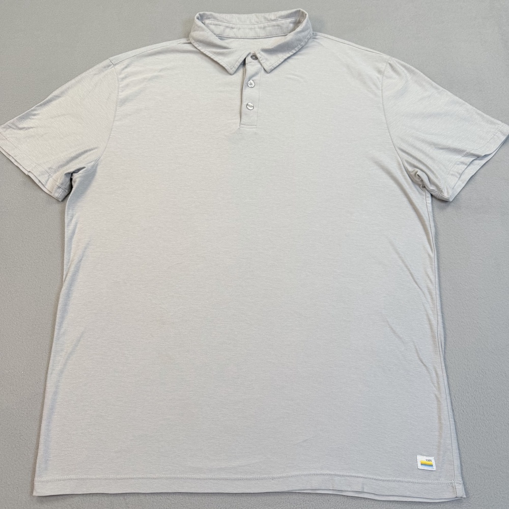 Vuori Polo Shirt Mens XL Gray Solid Lightweight Stretch Performance Top